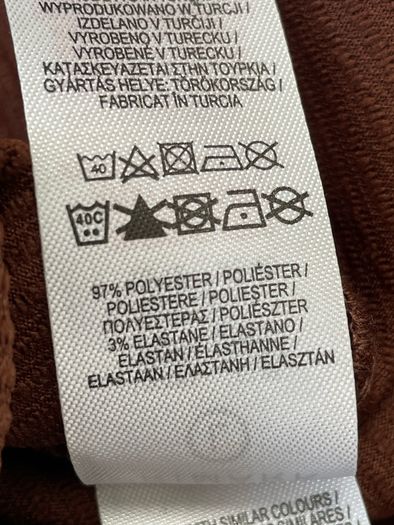 Primark bodysuit sleeveless brown ribbed size 16