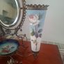 French vanity piece with opaline hand painted vases Image 4