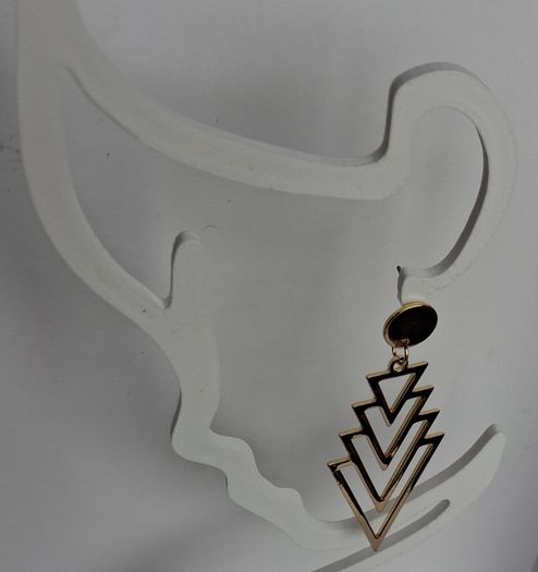 Gold Chevron Geo Hollow Out Earrings