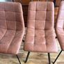 Four brown leather dining chairs Image 2