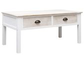 Coffee Table White and Natural 100x50x45 cm Wood
