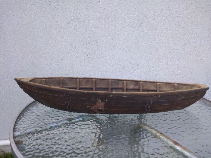 Antique fisherman and boat