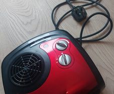 Compact red Electric fan heater