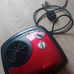 Compact red Electric fan heater