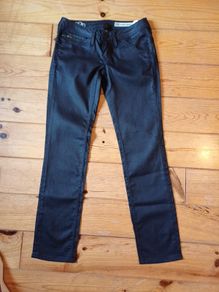 Size W26 L30  Black Tommy Hilfiger Coated Trousers