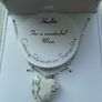 White Howlite heart pendant, Lucy K gemstone jewellery, Howlite necklace,Mother's day gift Gift Image 2