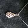 Vintage Sterling Silver 925 Leaf Drop Fine Silver Pendant and Necklace 1,7g L-8,5" Image 2