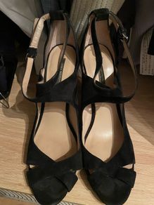 Zara black suede strappy shoes size 41