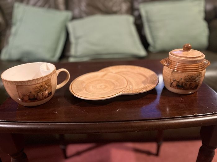 Cup, plate and sugar bowl set