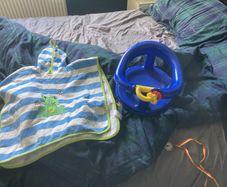 Bath seat and baby towel