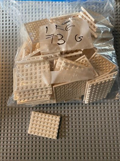 Lego 6x8 Flat White Piece Bag of 73