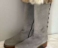 Manas Grey Suede leather apres ski boots