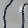Blue bead crystal stone strung alongside small sterling spacers Image 6