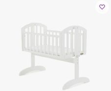 White Sophie Rocking Crib with two matresses