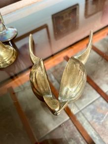 Vintage Solid Brass Walnut Nutcracker Mid Century Brass Kitchen Decor