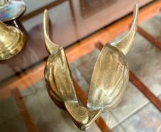 Vintage Solid Brass Walnut Nutcracker Mid Century Brass Kitchen Decor
