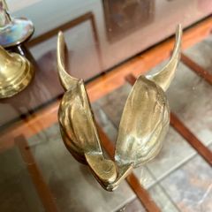 Vintage Solid Brass Walnut Nutcracker Mid Century Brass Kitchen Decor