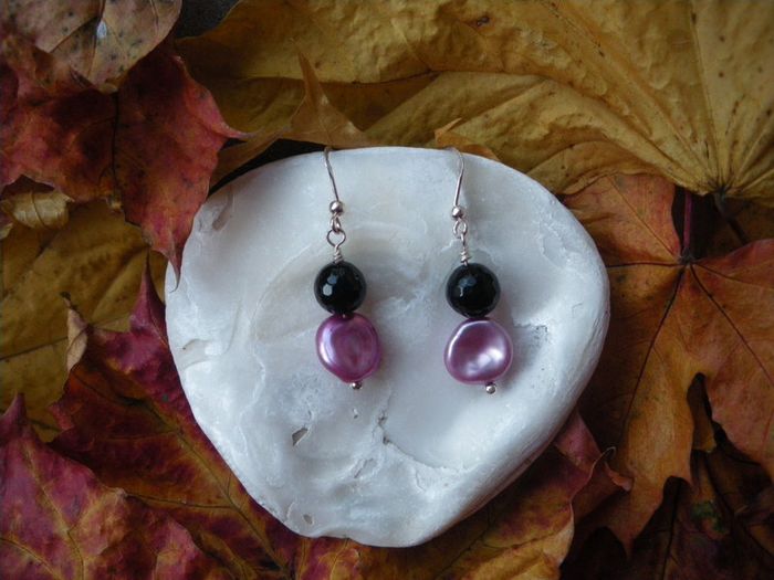 Pearl ,silver earrings,Handmade jewellery,Drop earrings,New,Gift