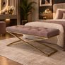 Boucle bench with metal frame 100x40 Image 4