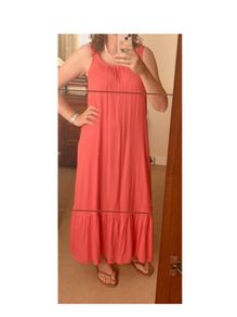 Primark Coral Tiered Maxi Dress UK10