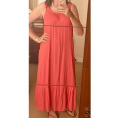 Primark Coral Tiered Maxi Dress UK10
