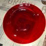 Beautiful Cranberry Glass Plate in Good Condition no chips or cracks Postage Available Image 2