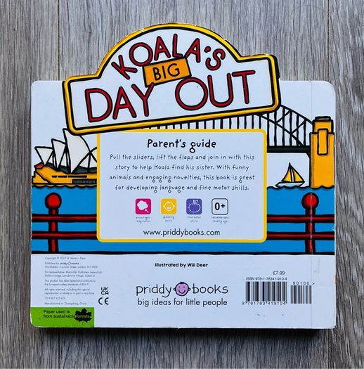 Koala's Big Day Out Interactive Slider Board Book - Roger Priddy