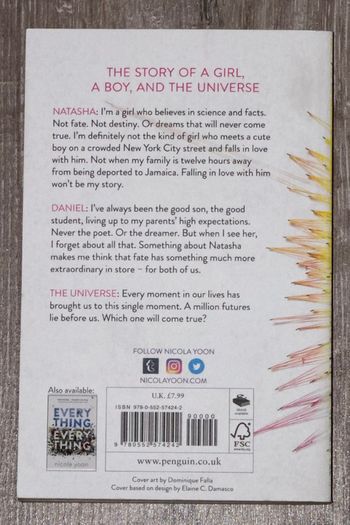 The Sun Is Also A Star (by Nicola Yoon) Book