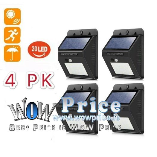 37555-4 4pcs 20 LED Solar Power Garden Lamp