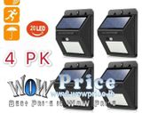 37555-4 4pcs 20 LED Solar Power Garden Lamp