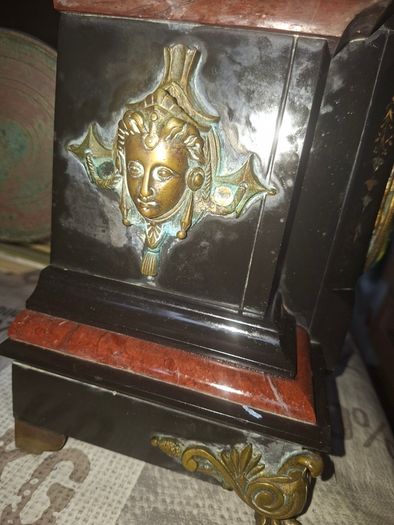 Rare 19th-century 1867 until 1889 French Architectural Mantel Clock by Samuel Marti, Enamel Dial In Working Condition,