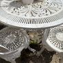 Vintage Cast Aluminium Garden Dining Set Table & 4 Chairs Image 2