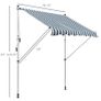 200 x 150cm Patio Adjustable Awning Floor- to-ceiling Retractable Shade,UV Protective Image 2