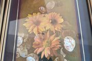Vintage Still life Framed Art Floral Print.