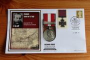 Fenian Raid Canada Medal 1866 Timothy O'Hea VC commemorative replica medal &amp; 2010 stamp first day cover