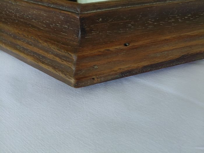 Antique French mirror wooden frame octagon shape