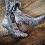 Grey crushed velvet sock boots Image 3