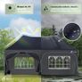 3mx6m Pop Up Gazebo with 6 Removable Sidewalls & 6 Weight Bags, Carry Bag Included - Marquee Garden Party Tent Outdoor, Waterproof, Anti-UV, Ideal for Camping, Festivals and Weddings, Grey Image 7