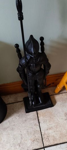 Heavy Duty Cast Iron -Black Knight- Companion Set With BLACK COAL HOD.