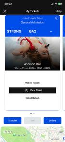 Addison Rae tickets x2