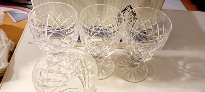 Five Vintage Waterford Crystal Claret Glasses