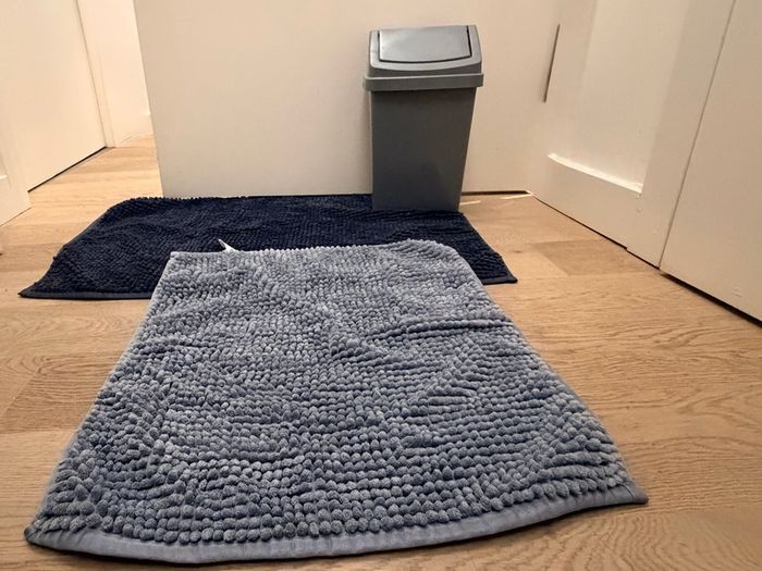 Bath rugs and bin