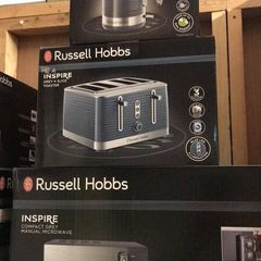 Grey Kettle Toaster and Microwave Set