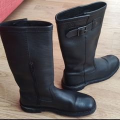 Clarks Originals Black Pebbled Leather Tall Knee High Boots  UK 6 / EU 39