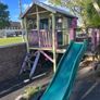 Wooden Children Playhouse with Slide Image 3