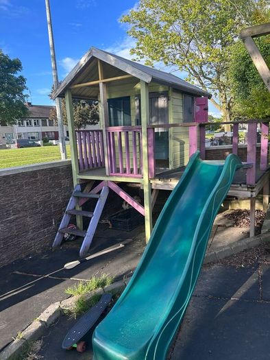 Wooden Children Playhouse with Slide