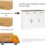 Sideboard, Kitchen Cabinet with 3 Drawers and 3 Doors for Kitchen, Buffet Cabinet with Worktop for Dining Room, Living Room, Wood, White & Brown Image 5