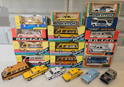 USSR Model Cars Lada Volga Moskvitch Novoexport 1:43 Made in USSR Russia Ambulance Taxi AGAT Tantal Radon