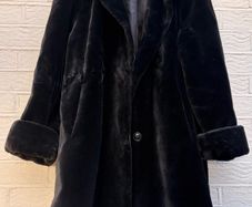 Basler vintage faux fur coat black luxury chic