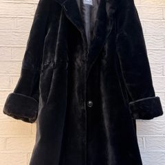 Basler vintage faux fur coat black luxury chic
